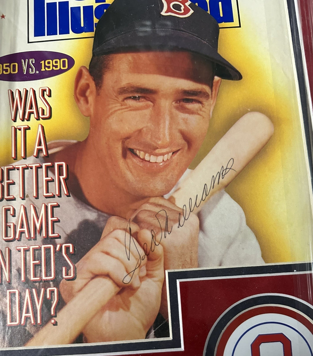 Ted Williams Autographed 1990 Sports Illustrated Magazine Framed HOF Red Sox