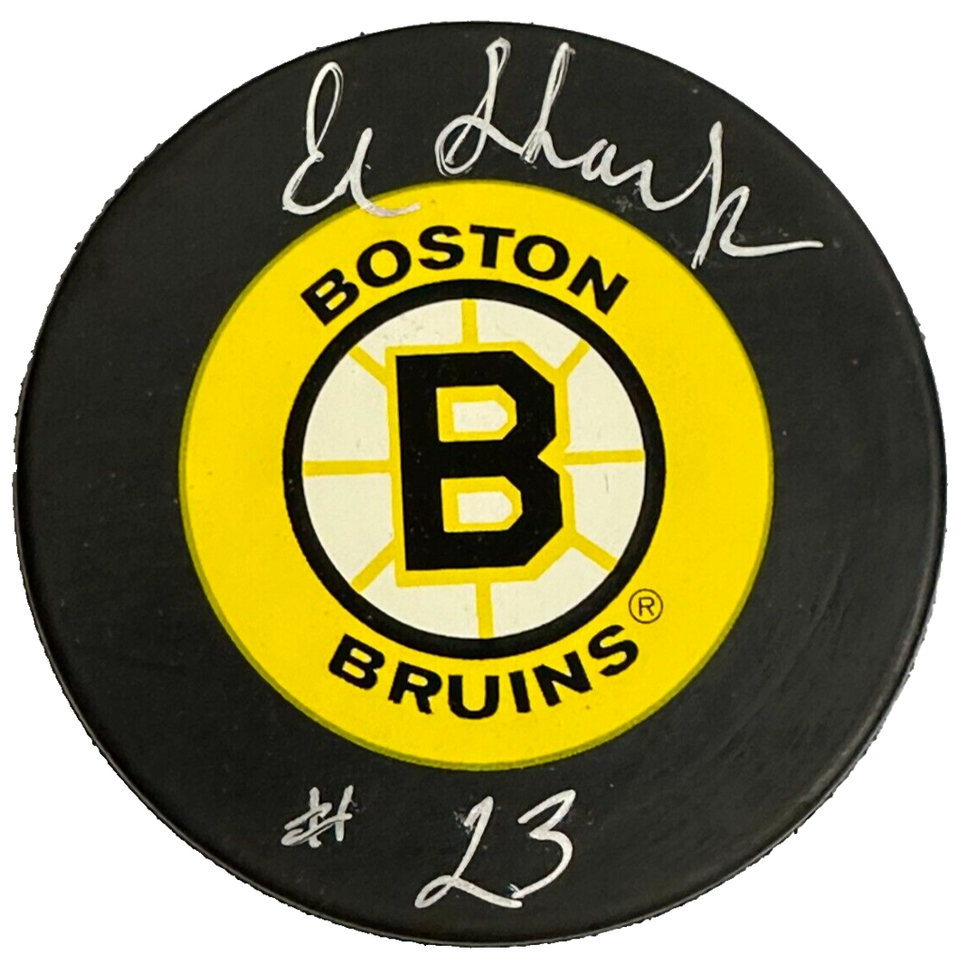 Eddie Shack Autographed Boston Bruins Hockey Puck NHL BAS