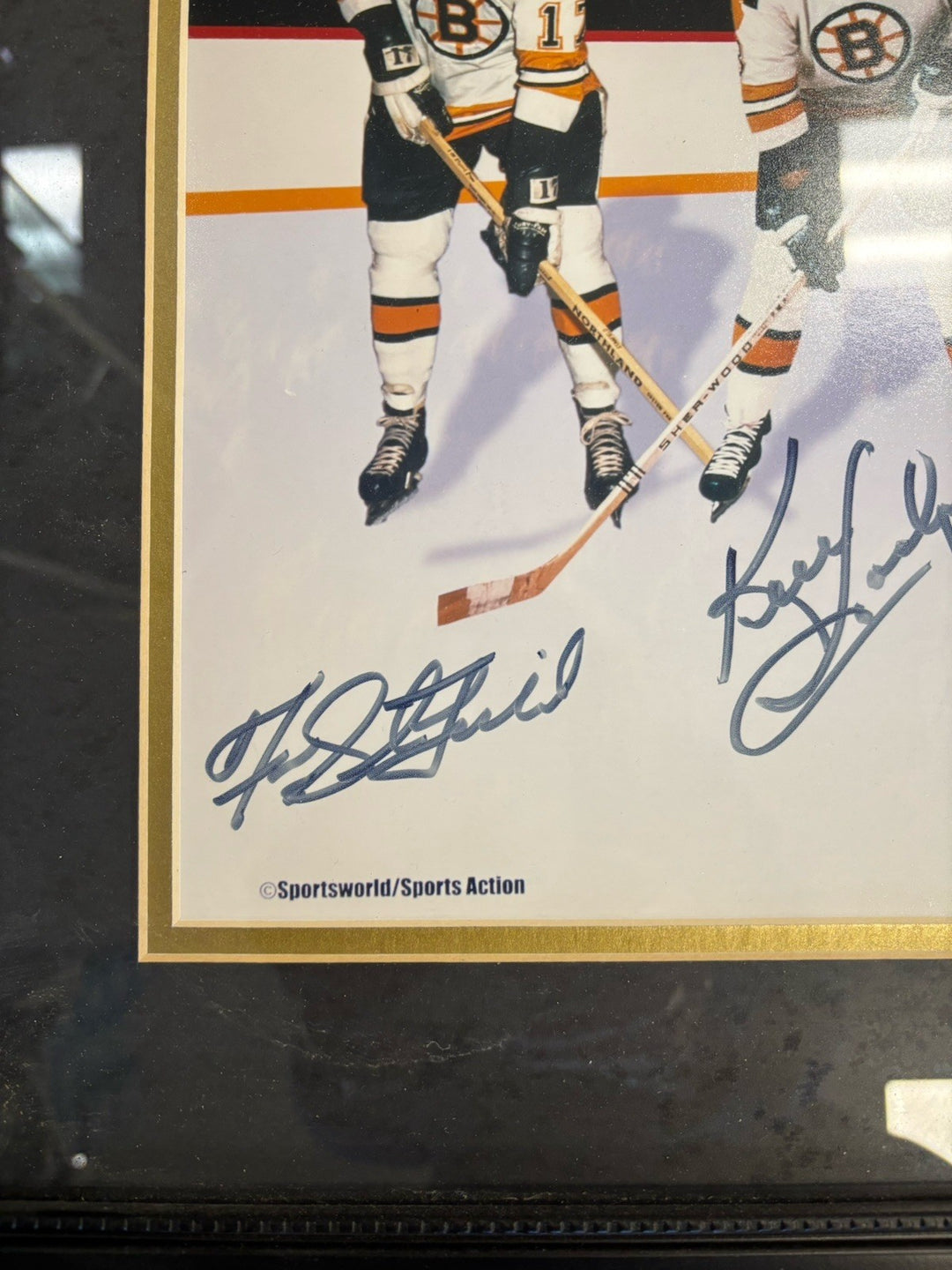 Fred Stanfield Ken Hodge Phil Esposito Pit Martin Signed 16x20 Photo COA