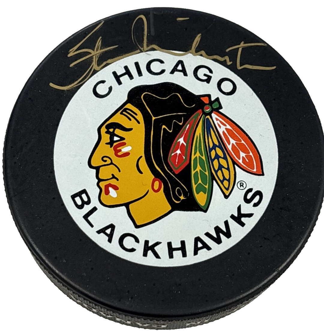 Stan Makita Upper Deck Authenticated Chicago Black Hawks Game Puck HOF