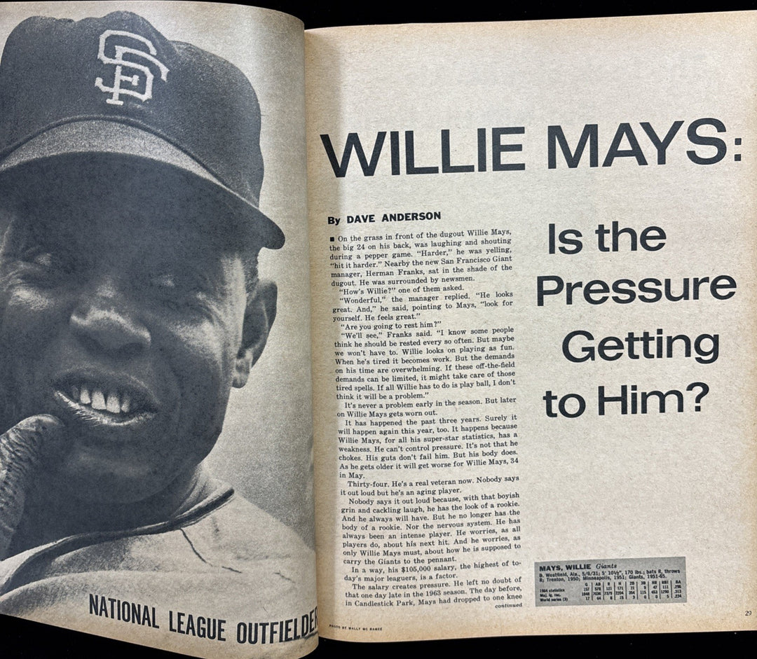 1965 Dell Sports Magazine Willie Mays Cover San Francisco Giants HOF