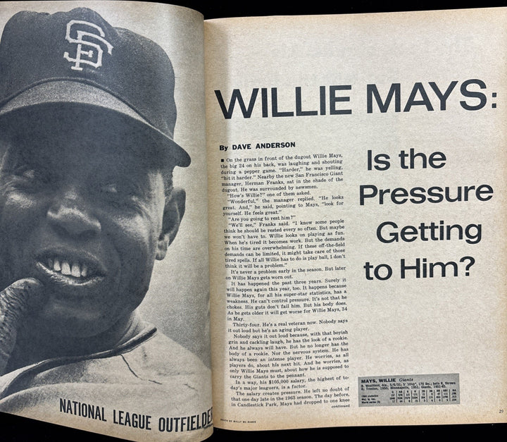 1965 Dell Sports Magazine Willie Mays Cover San Francisco Giants HOF