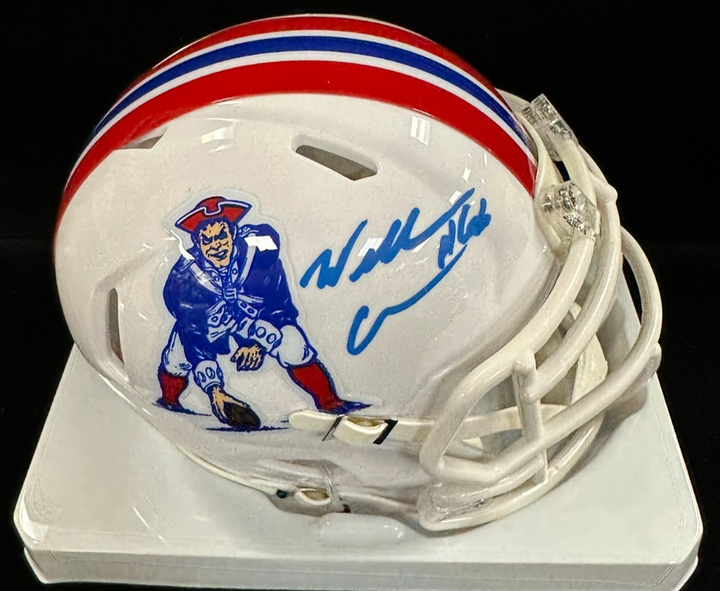 Will Campbell Autographed New England Patriots Throwback Speed Mini Helmet JSA
