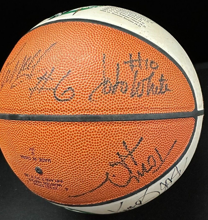 Russell Cousy Heinsohn Jones & White Signed Boston Celtics 1946 Logo Basketball