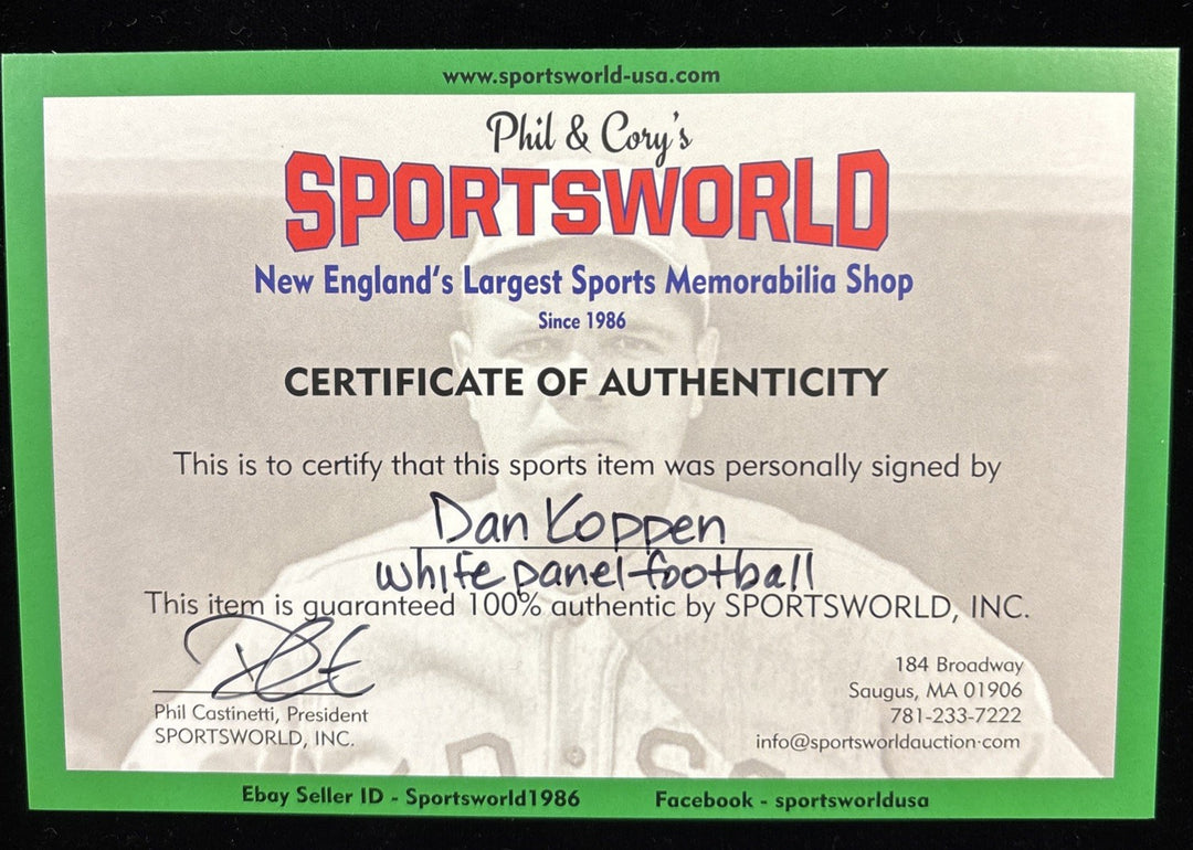 Dan Koppen New England Patriots Autographed White Panel Full Size Football COA
