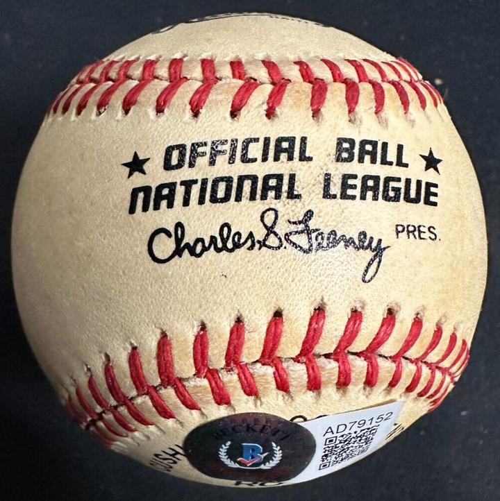 Eddie Mathews Autographed National League Baseball HOF Braves BAS