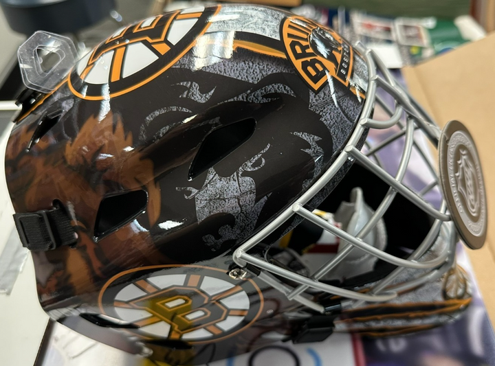 Jeremy Swayman Autographed Boston Bruins Full Size Goalie Mask NHL JSA
