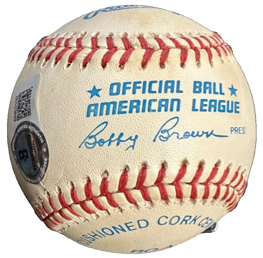 George Brett Autographed American League Baseball HOF BAS Royals