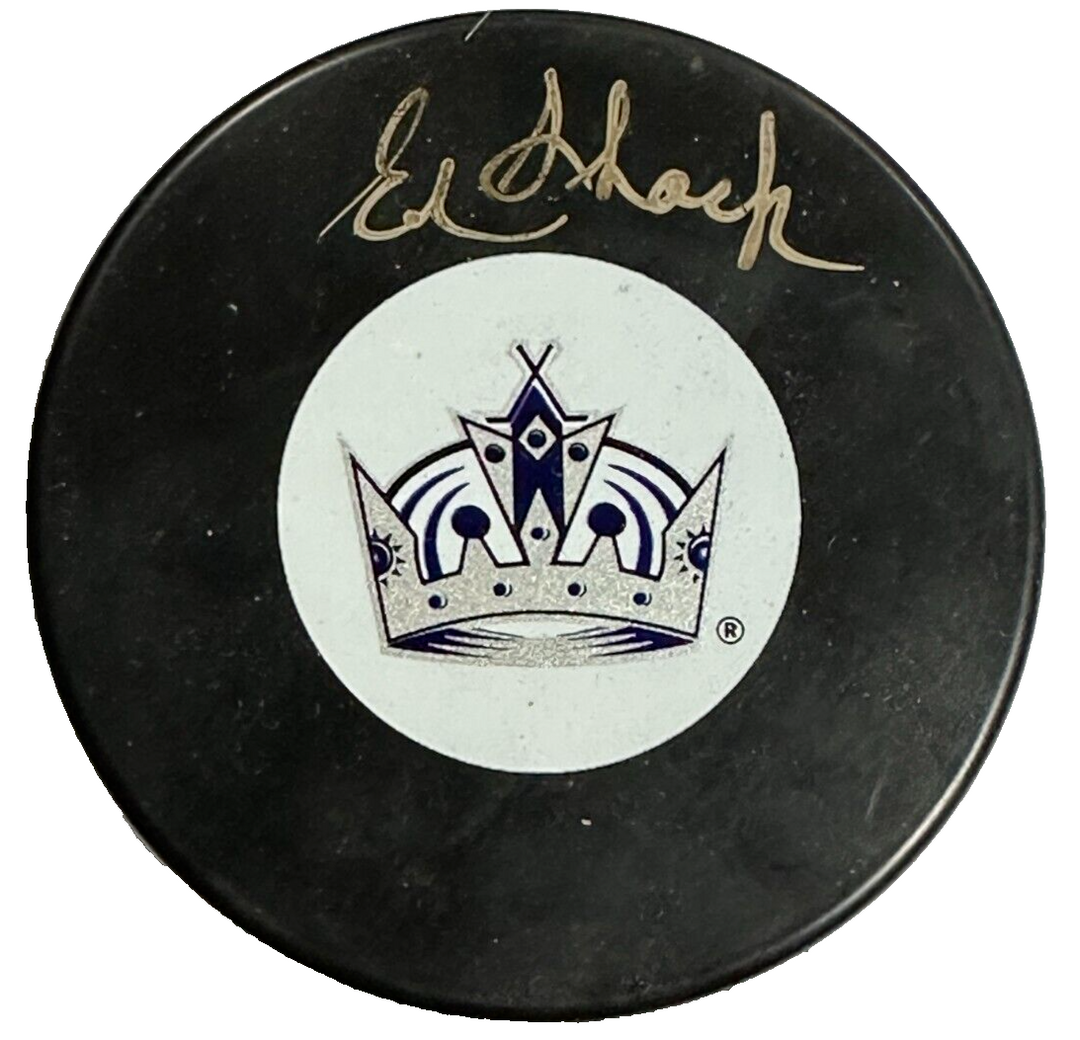 Ed Shack Autographed Los Angeles Kings Hockey Puck NHL BAS
