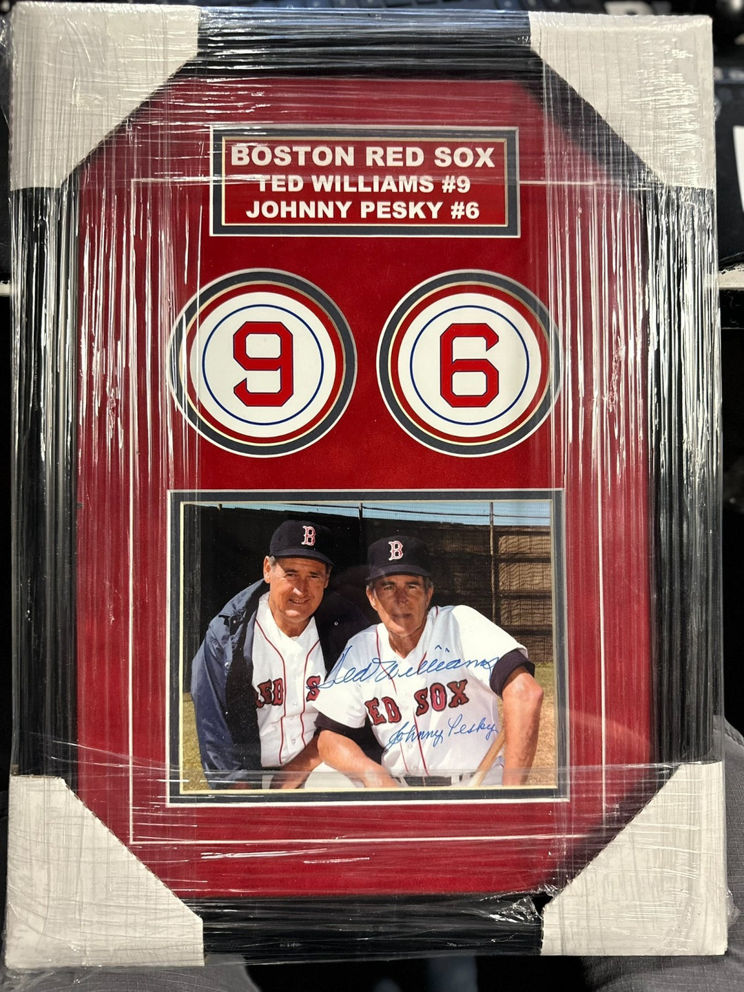Ted Williams & Johnny Pesky Autographed 8x10 Framed Boston Red Sox HOF