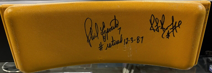 Phil Esposito & Ray Bourque Autographed Boston Garden Seat Back HOF Bruins