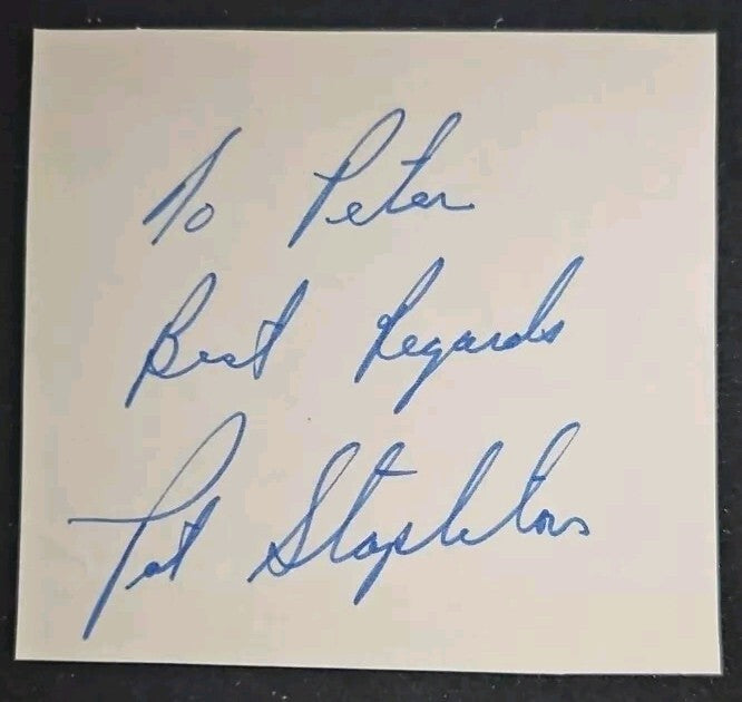Pat Stapleton Signed 3.5x3.5 Cut COA Auto Boston Bruins