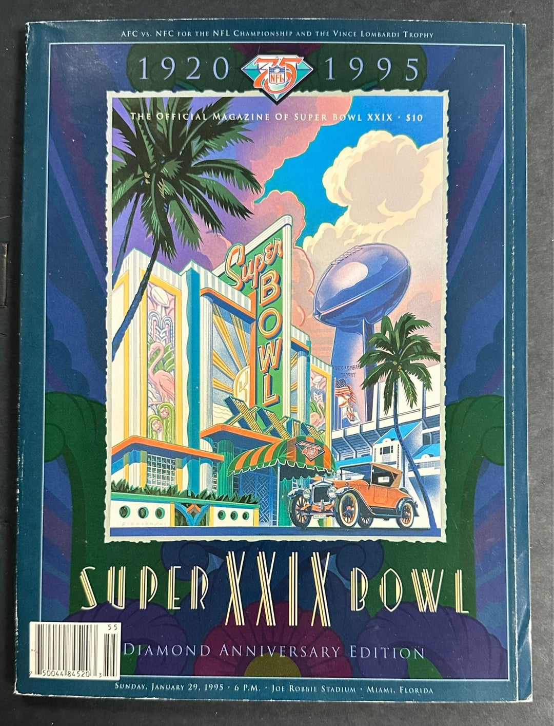 1995 Super Bowl XXIX Football Program San Francisco 49ers Vs San Diego Chargers