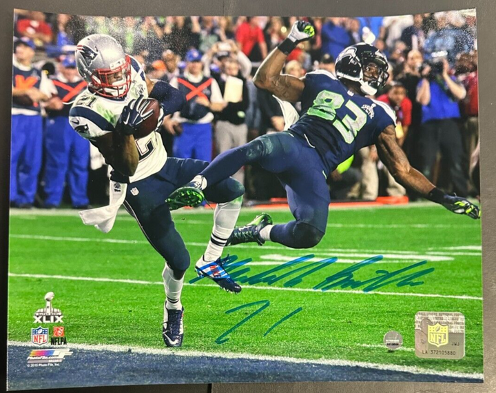 Malcom Butler Autographed 8x10 Super Bowl XLIX Interception Photo Steiner