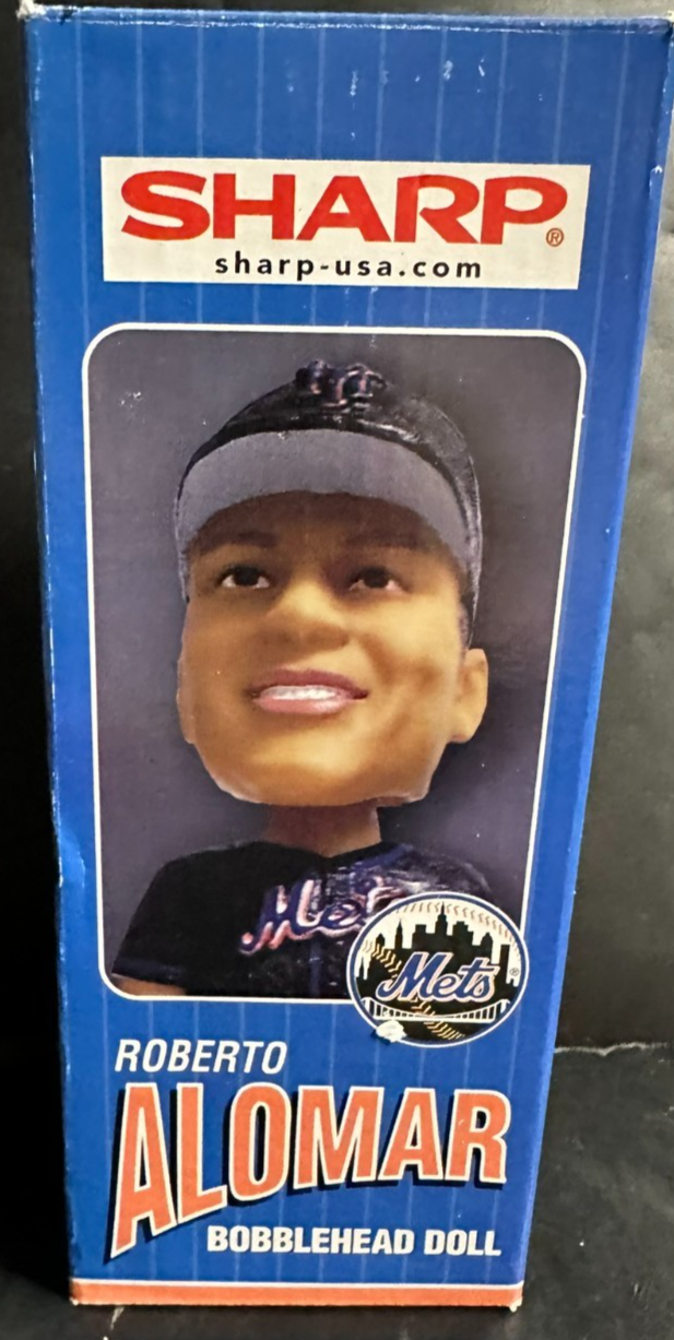 2002 Roberto Alomar Bobblehead NY Mets Original Box Sharp Collectors Series SGA