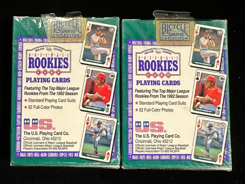 Lot of 2 1993 Major League Baseball Rookies Playing Cards Bicycle Sealed