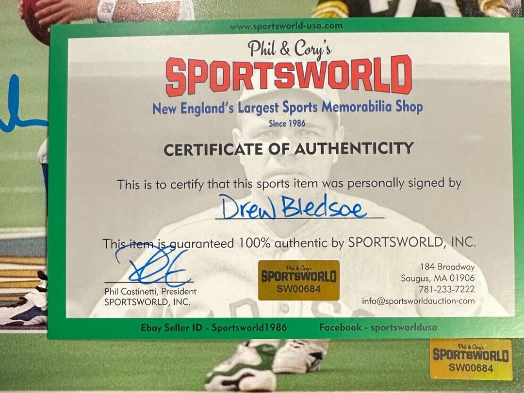 Drew Bledsoe Autographed New England Patriots 8x10 Photo NFL