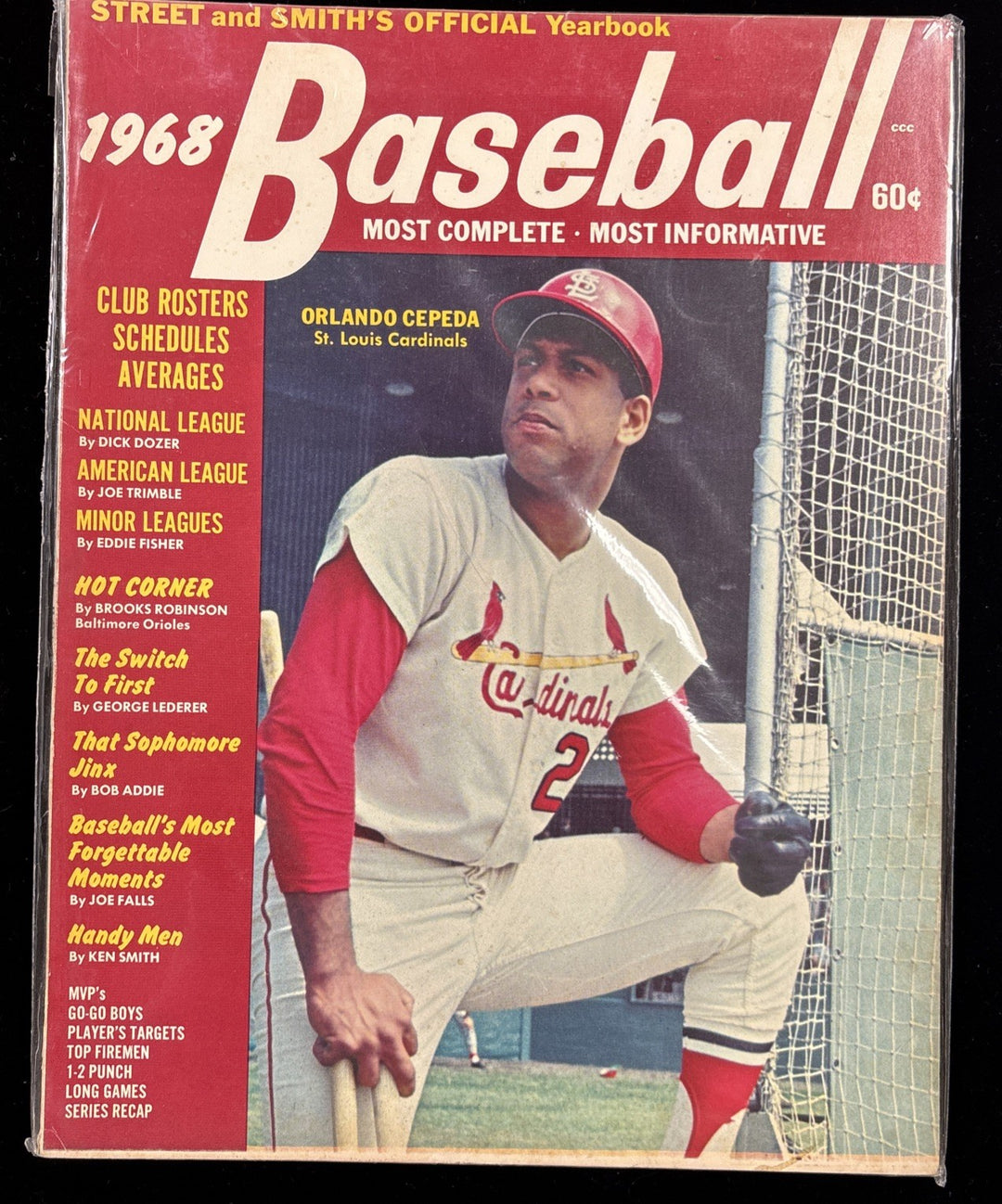 Street & Smith Yearbooks 1968 Baseball Orlando Cepeda Jim Lonborg