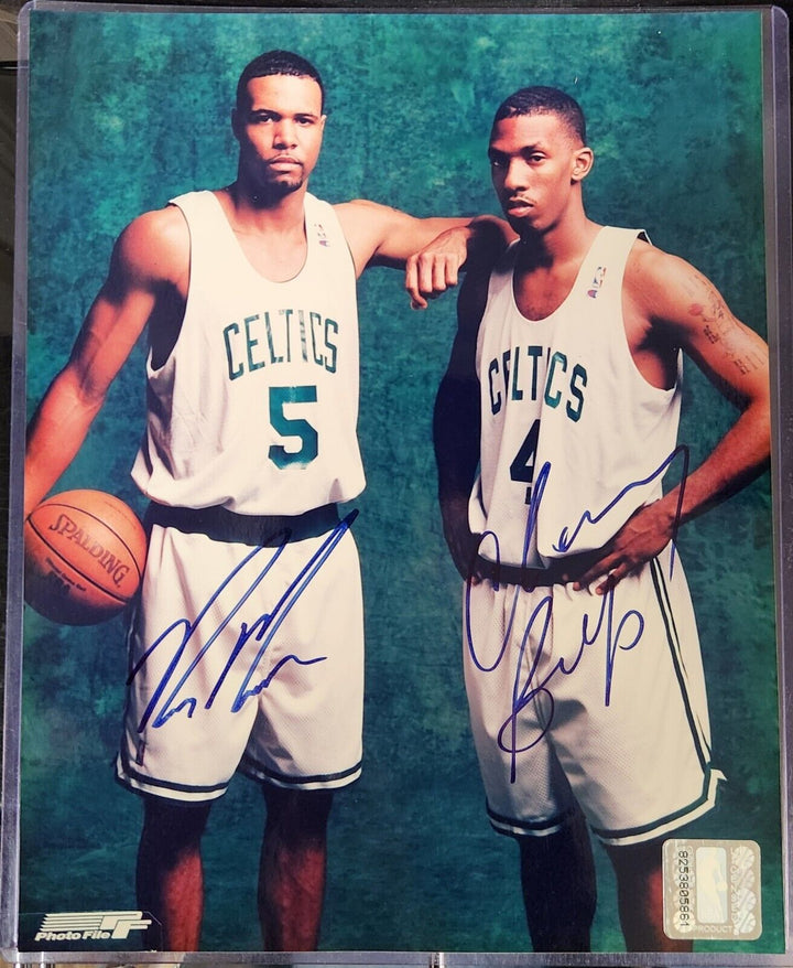 Chauncy Billups & Ron Mercer Signed 8x10 Photo Boston Celtics COA
