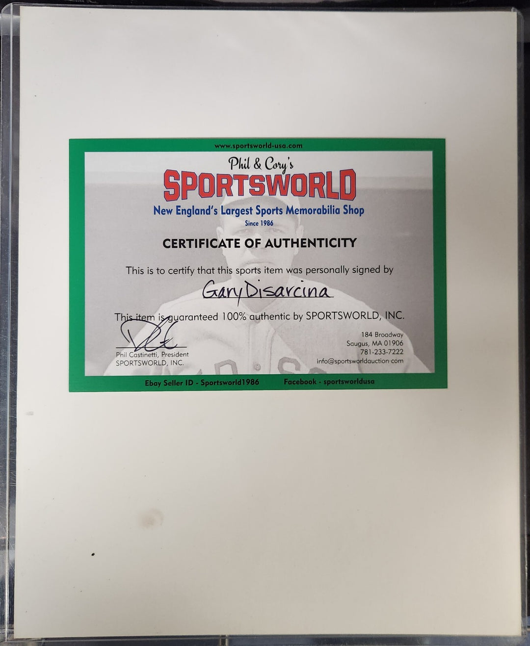 Gary Disarcina Signed 8x10 Photo California Anaheim Angels COA