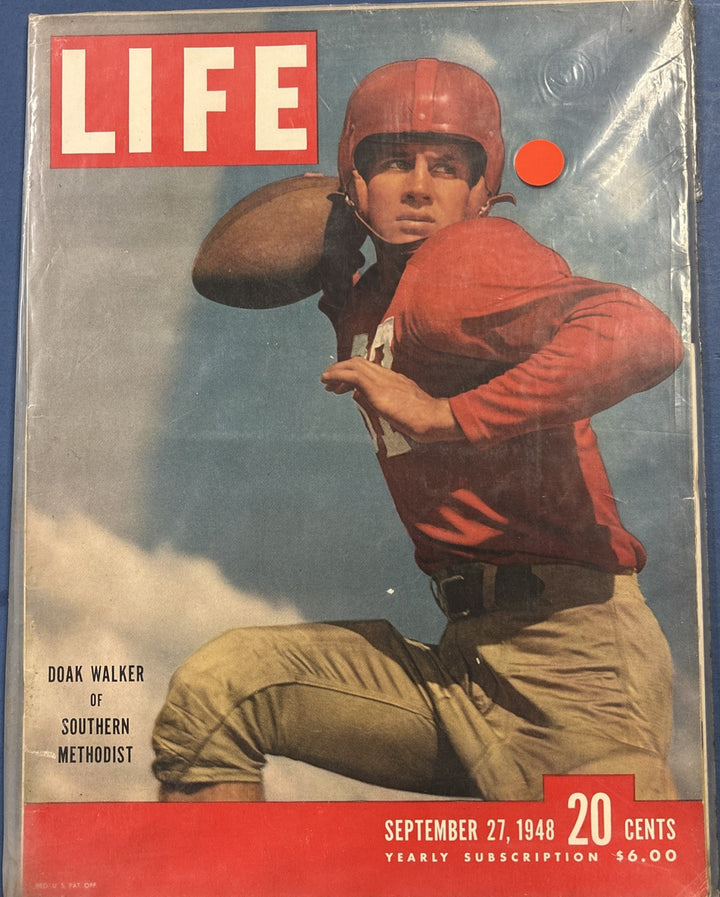 Life Magazine Vintage Doak Walker Of Southern Methodist September 27 1948