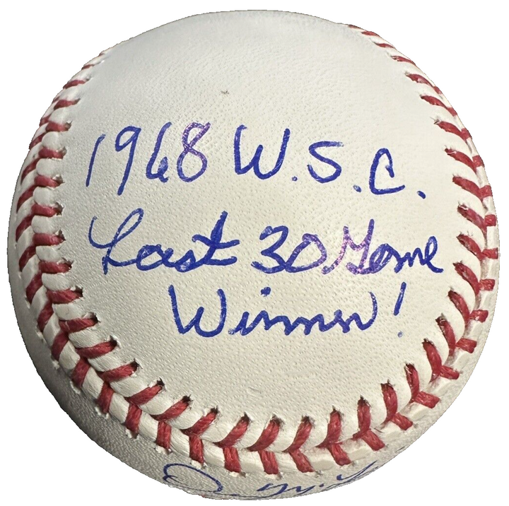 Denny McLain Autographed Major Baseball W/ 3x Inscriptions BAS Tigers
