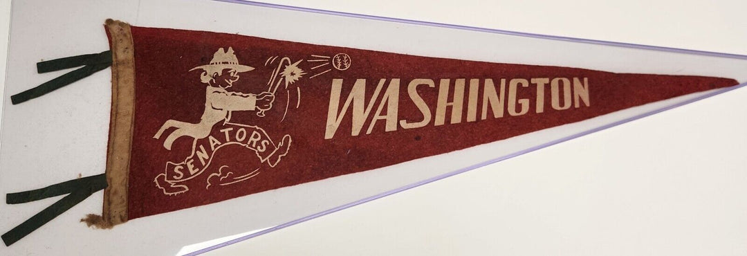 Vinat 1950's Washington Senators Pennant Tassels Frayed End Stain Fair Condition