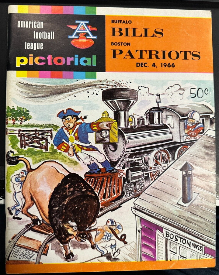 Dec 4, 1966 Boston Patriots & Buffalo Bills Game Program AFL 14-3 Pats