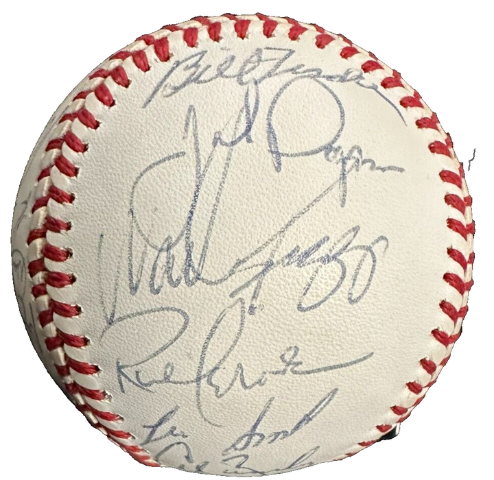 1989 Boston Red Sox Team Autographed Baseball Clemens Boggs Rice Smith