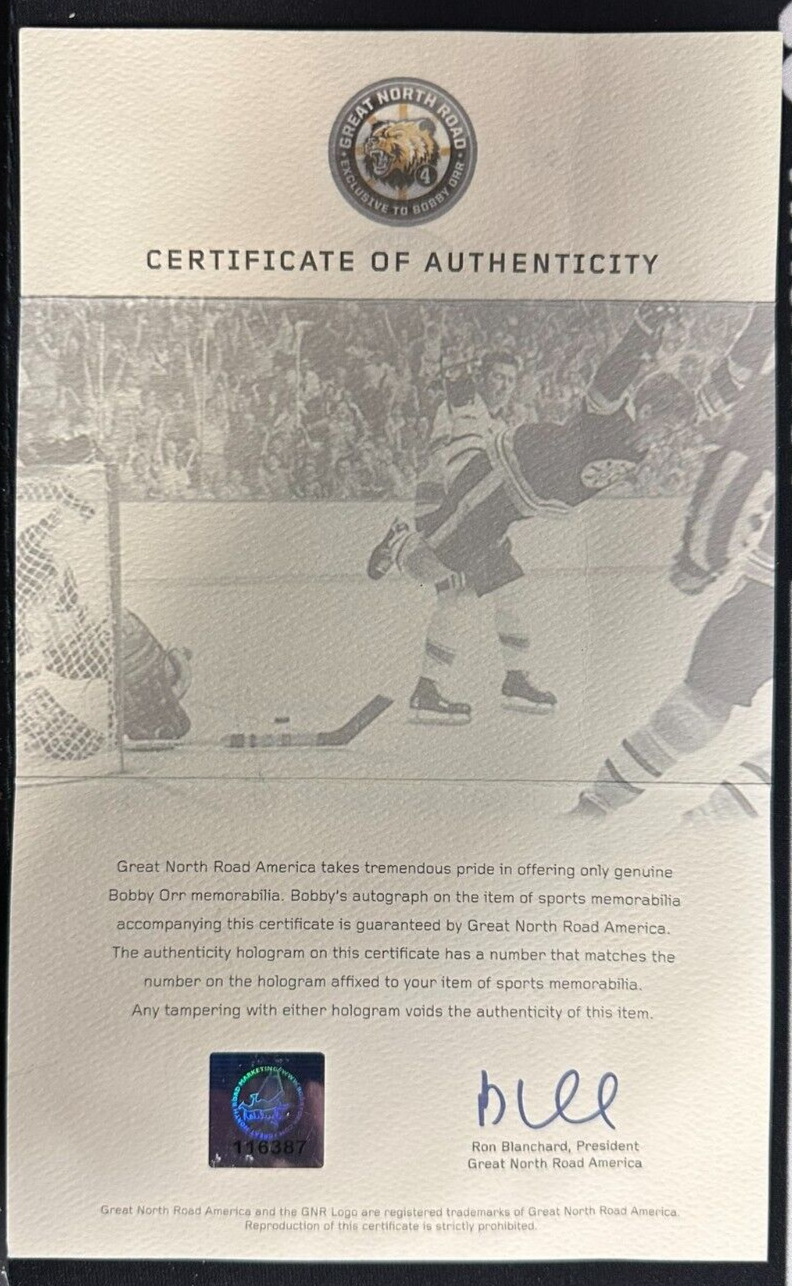 Bobby Orr Autographed 1970 The Goal Acrylic Hockey Puck Bruins GNR