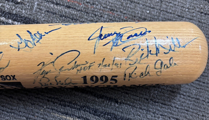 1995 Sox Exchange Fantasy Camp Signed Baseball Bat Johnny Pesky Gary Bell Etc.