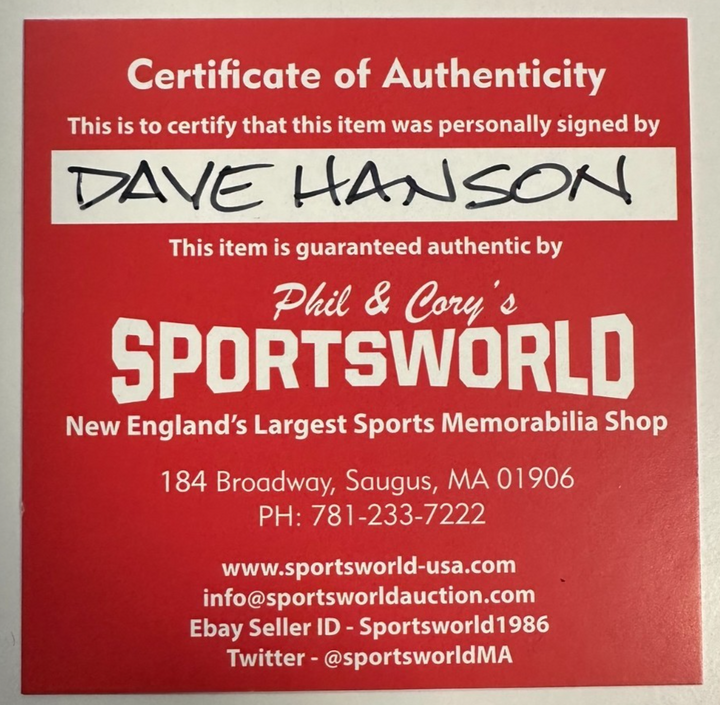 Dave Hanson Autographed Detroit Red Wings Puck NHL Slap Shot The Hanson Brothers