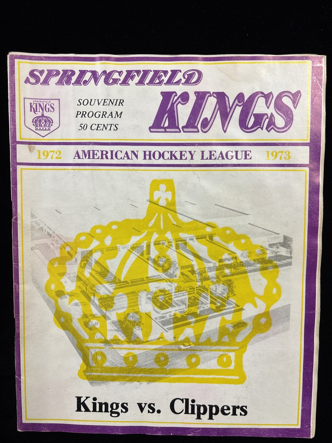 10/6/72 Springfield Kings vs. Baltimore Clippers AHL Hockey Program