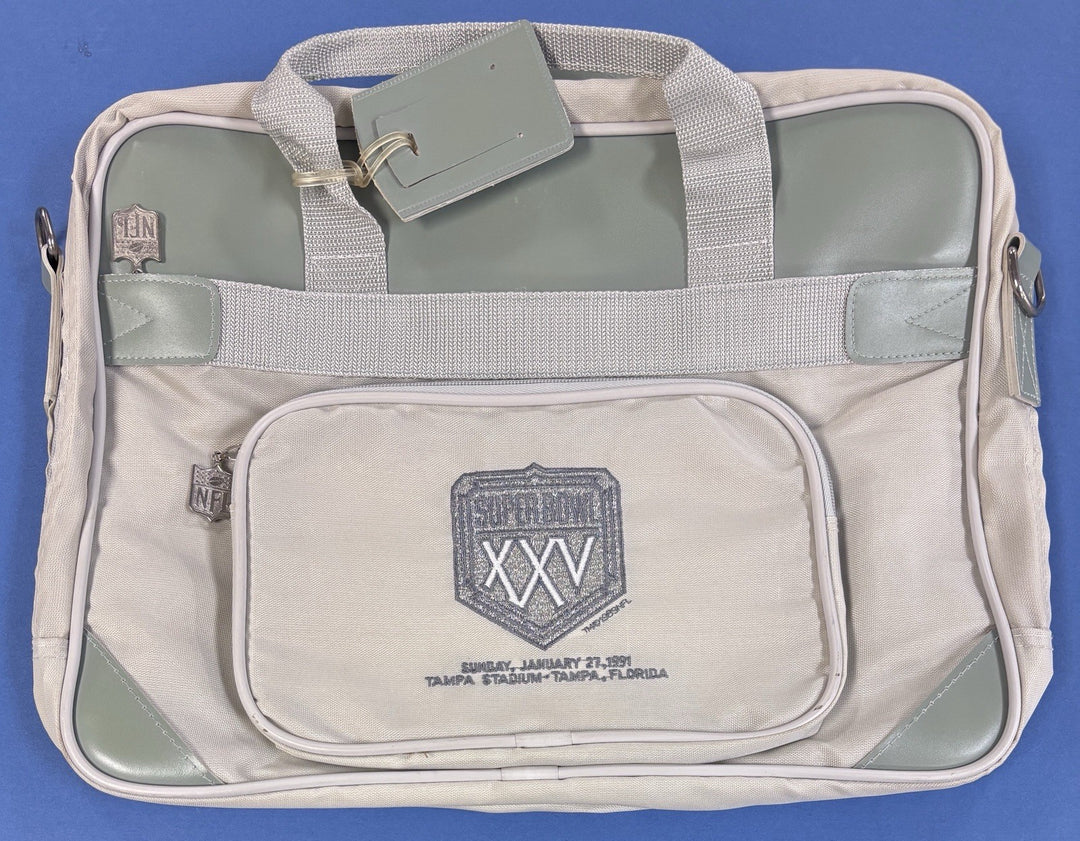 1991 Super Bowl XXV Buffalo Bills Genuine Media Bag Tote Bag Gray Zweigle 16"