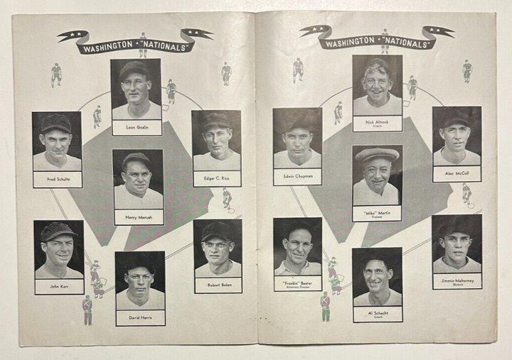 Vintage 1933 World Series Program New York Giants Vs Washington Senators Rare