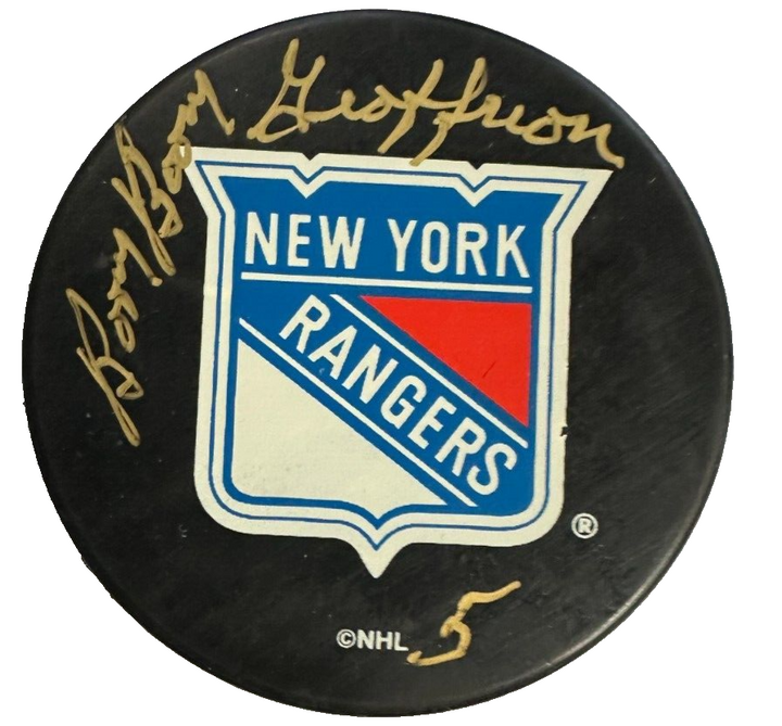 Bernie Geoffrion Boom Boom New York Rangers Hockey Puck HOF NHL