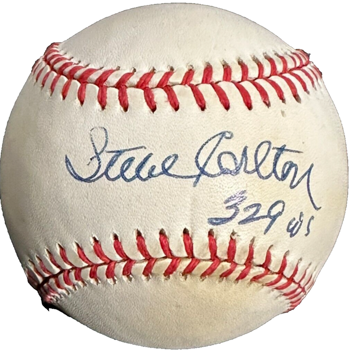 Steve Carlton Autographed W/ 329 Wins Official National League Baseball HOF