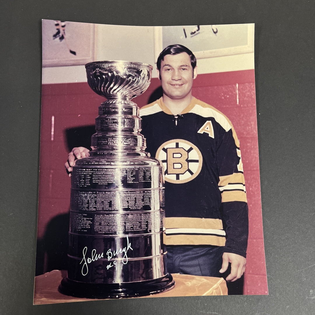 John Bucyk Signed 8x10 With Stanley Cup Boston Bruins Sportsworld