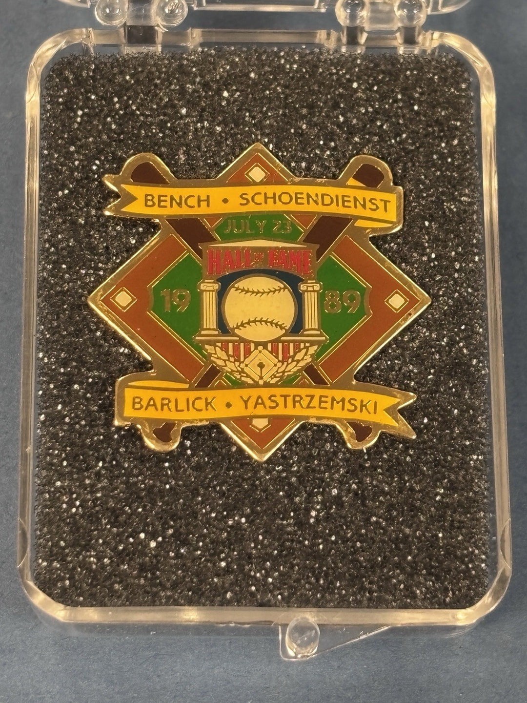 July 23 1989 MLB Hall Of Fame Induction Pin Bench Yastrzemski Schoendienst