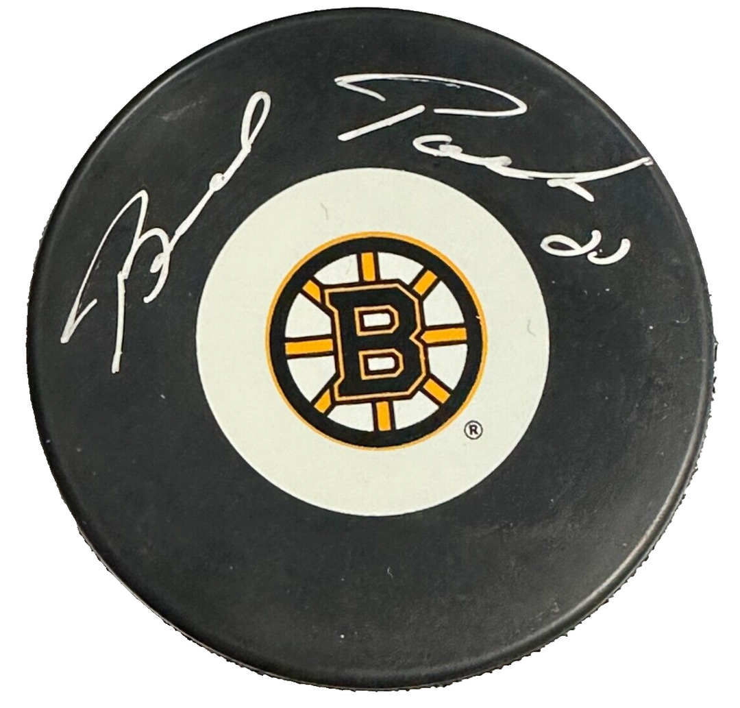 Brad Park Autographed Boston Bruins Hockey Puck HOF BAS