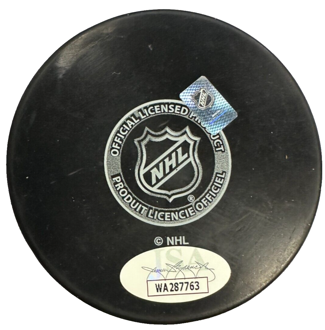 Bernie Parent Autographed Philadelphia Flyers Puck W/ HOF 84 BAS