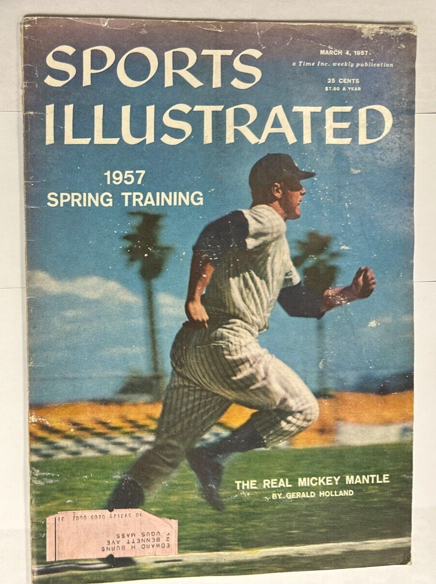 March 4, 1957 Sports Illustrated Magazine Mickey Mantle Cover Spring Training