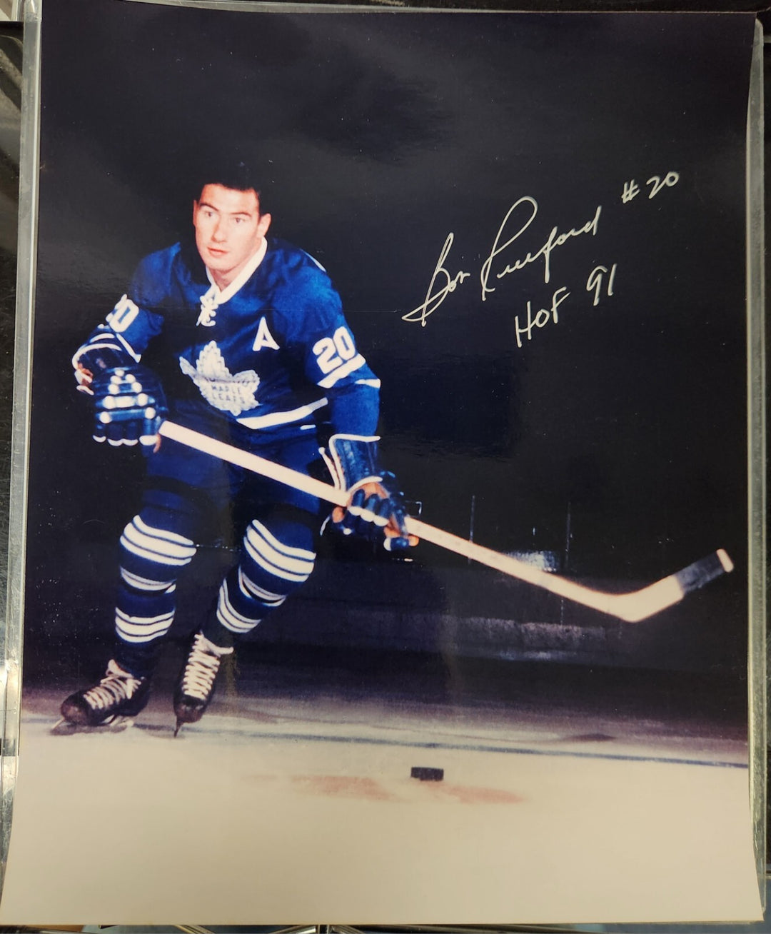 Bob Pulford Signed Inscribed 8x10 Photo Toronto Maple Leafs HOF COA