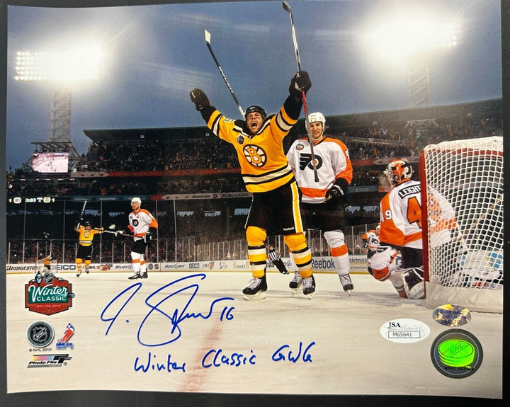 Marco Sturm Autographed 2010 Winter Classic Celebration Photo JSA W/ WC GWG