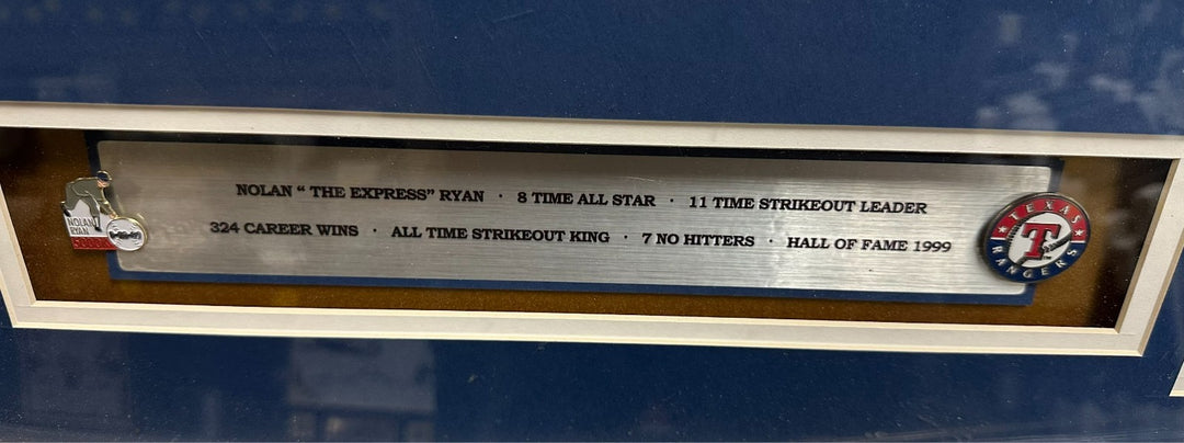 Nolan Ryan Autographed Texas Rangers Jersey Framed W/ HOF 99 PSA/DNA