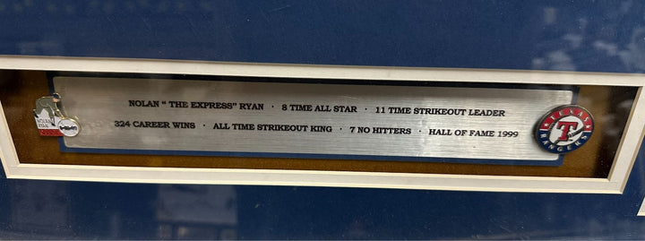 Nolan Ryan Autographed Texas Rangers Jersey Framed W/ HOF 99 PSA/DNA