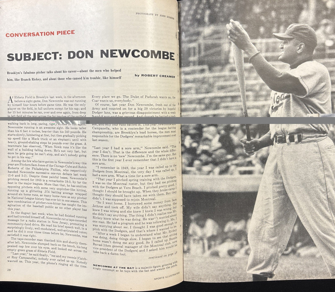 August 22 1955 Sports Illustrated Don Newcombe Cover Brooklyn Dodgers
