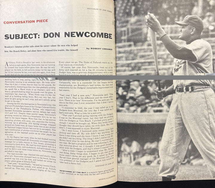 August 22 1955 Sports Illustrated Don Newcombe Cover Brooklyn Dodgers