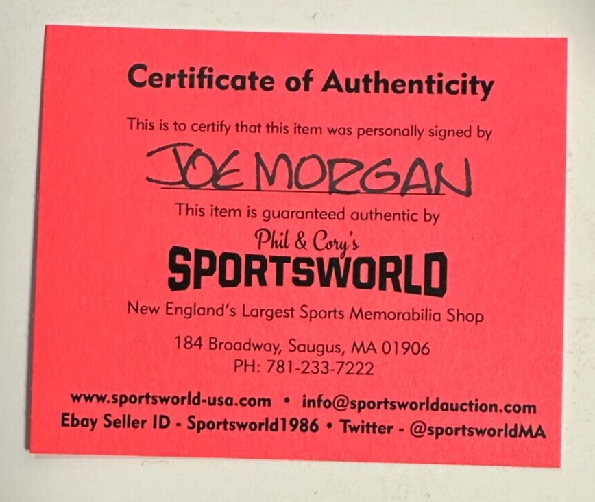 Joe Morgan Fenway Park 100th Anniversary Baseball Red Sox Morgan Magic