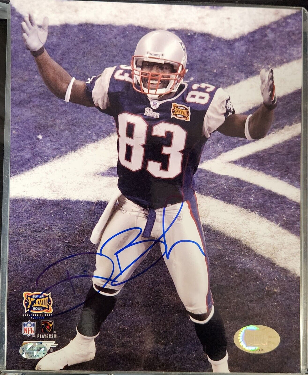 Deion Branch Signed 8x10 Photo New England Patriots COA